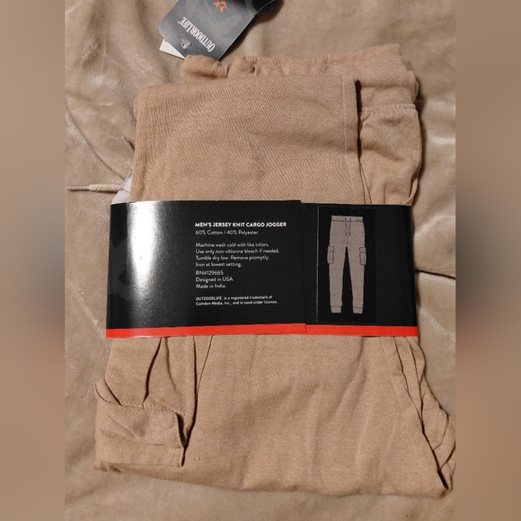 Outdoor Life Beige Jersey Knit Cargo Joggers - Picture 2 of 4